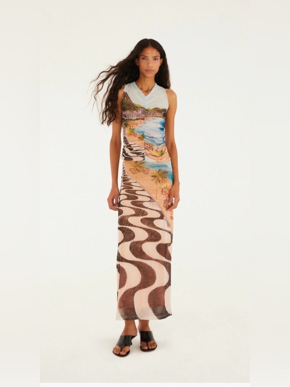 FARM Rio Copacabana Beach Printed Maxi Skirt